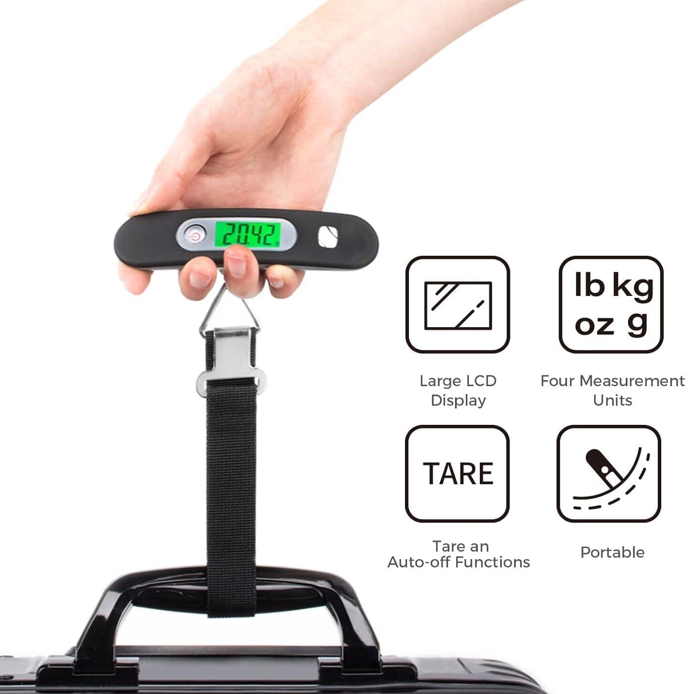 Portable Digital Luggage Scale 110lb/50kg with LCD Display