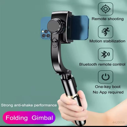 Roreta 2023 Gimbal Stabilizer Selfie Stick Tripod with Bluetooth Shutter for IOS/Android