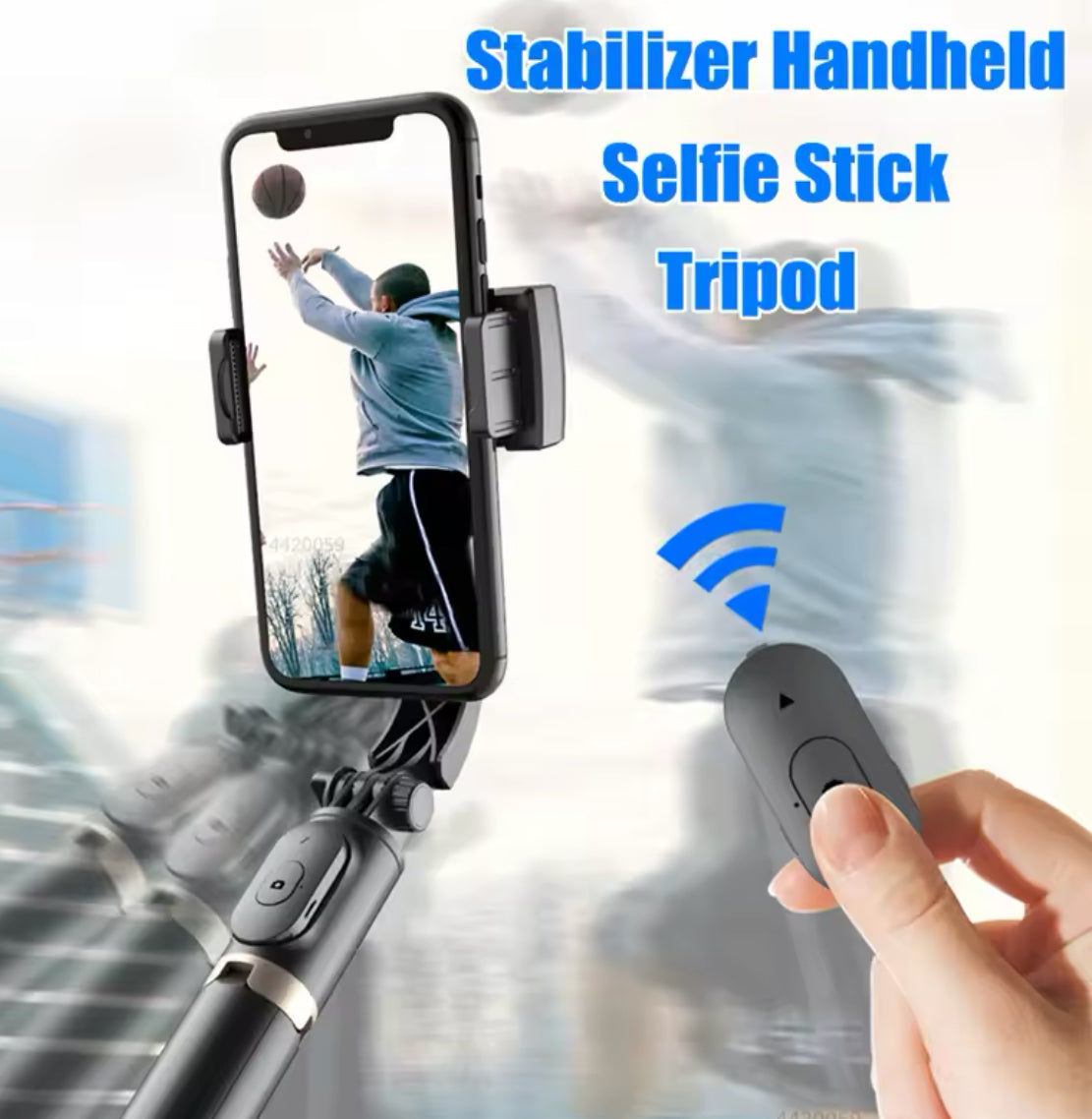 Roreta 2023 Gimbal Stabilizer Selfie Stick Tripod with Bluetooth Shutter for IOS/Android