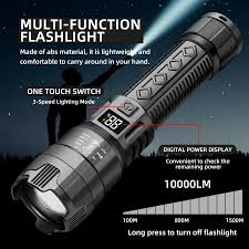 "2000LM LED Tactical Flashlight – USB Rechargeable, Zoomable, Multi-Mode for Camping & Emergencies"