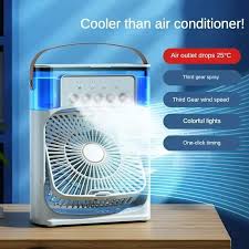 3-in-1 Portable Air Cooler Fan with LED Night Light & Humidifier